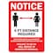 Signmission PSA, Notice 6ft Distance Required, 24in X 36in Peel And Stick Wall Graphic, OS-NS-RD-2436-25529 OS-NS-RD-2436-25529 - alternate 1